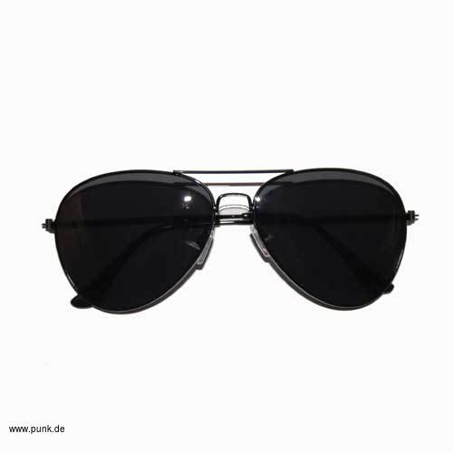 : Piloten-Sonnenbrille/ Fliegerbrille, schwarz 