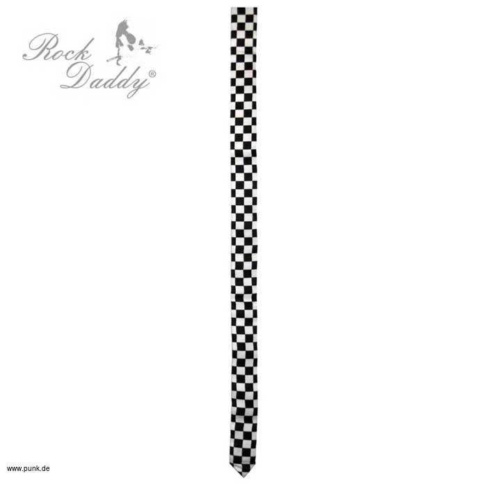 : Krawatte mit kleinem Schachbrettmuster, schwarz-weiß