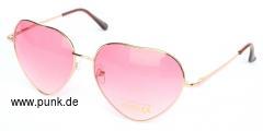 : Fliegerbrille/ Pilotenbrille, Herzform rosa