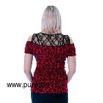 Poizen Industries: Leo Lace Top, rot