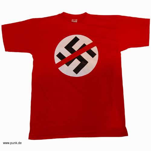 Sexypunk: Anti-Hakenkreuz-T-Shirt, rot