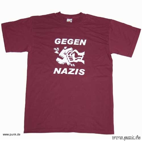 Sexypunk: Gegen Nazis-T-Shirt, bordeaux