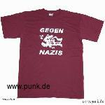 Gegen Nazis-T-Shirt, bordeaux