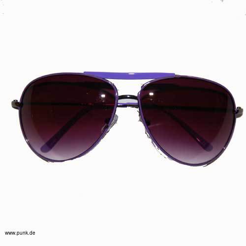 : Piloten-Sonnenbrille/ Fliegerbrille, lila Rahmen