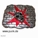 : Gürtelschnalle Mauer mit Skull und Stern