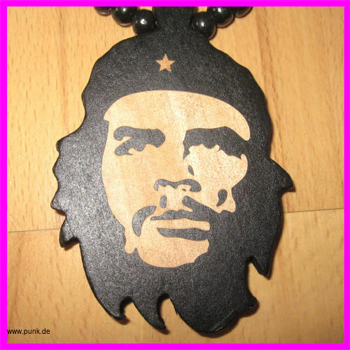 : Che Guevara Anhänger Holzperlen Halskette