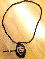 : Che Guevara Anhänger Holzperlen Halskette