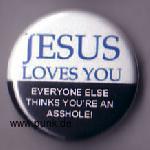 : Jesus loves you... Button
