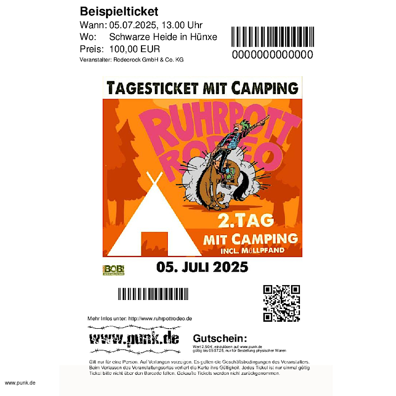 : Samstagsticket inkl. Camping - Ruhrpott Rodeo 25