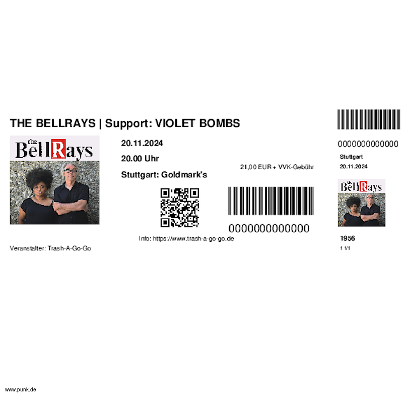 : HardTicket THE BELLRAYS | Support: VIOLET BOMBS